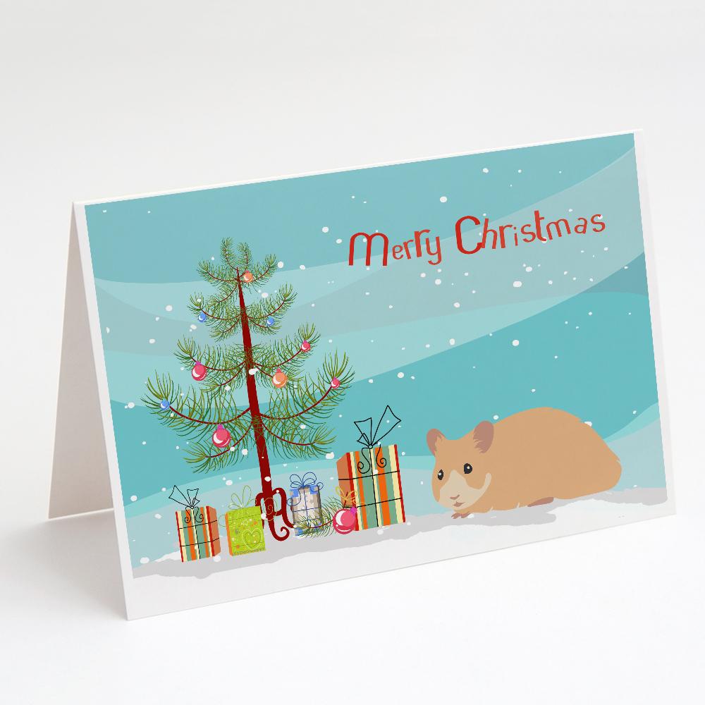 Syrian Golden Hamster Merry Christmas Greeting Cards Pack of 8 Blank Cards with Envelopes Whimsical A7 Size 5x7
