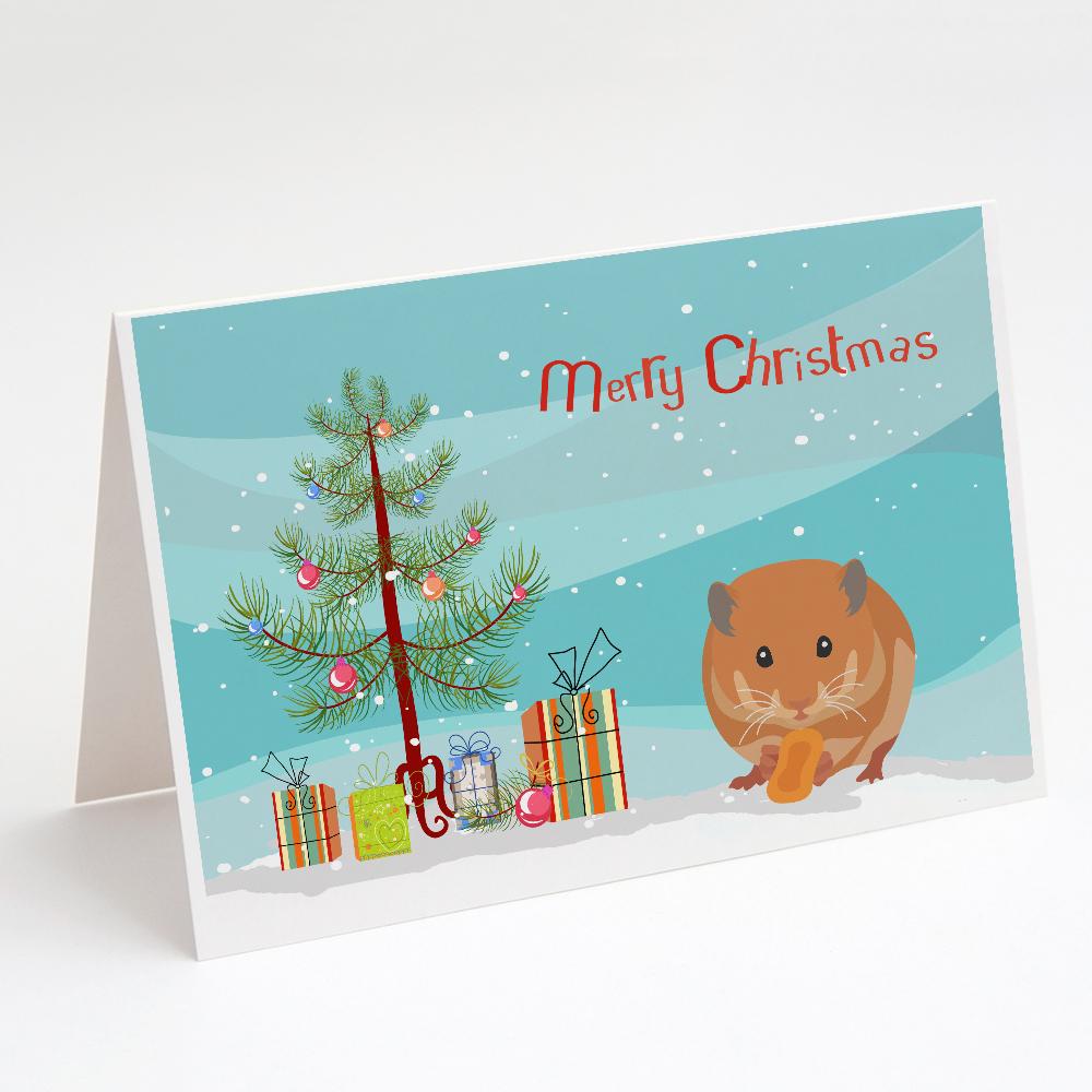 Teddy Bear Hamster Merry Christmas Greeting Cards Pack of 8 Blank Cards with Envelopes Whimsical A7 Size 5x7