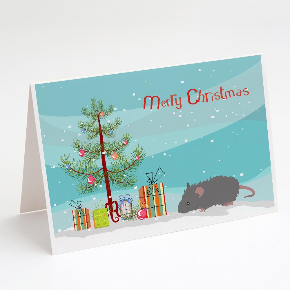 Australian Long Coated Mouse Merry Christmas Greeting Cards Pack of 8 Blank Cards with Envelopes Whimsical A7 Size 5x7