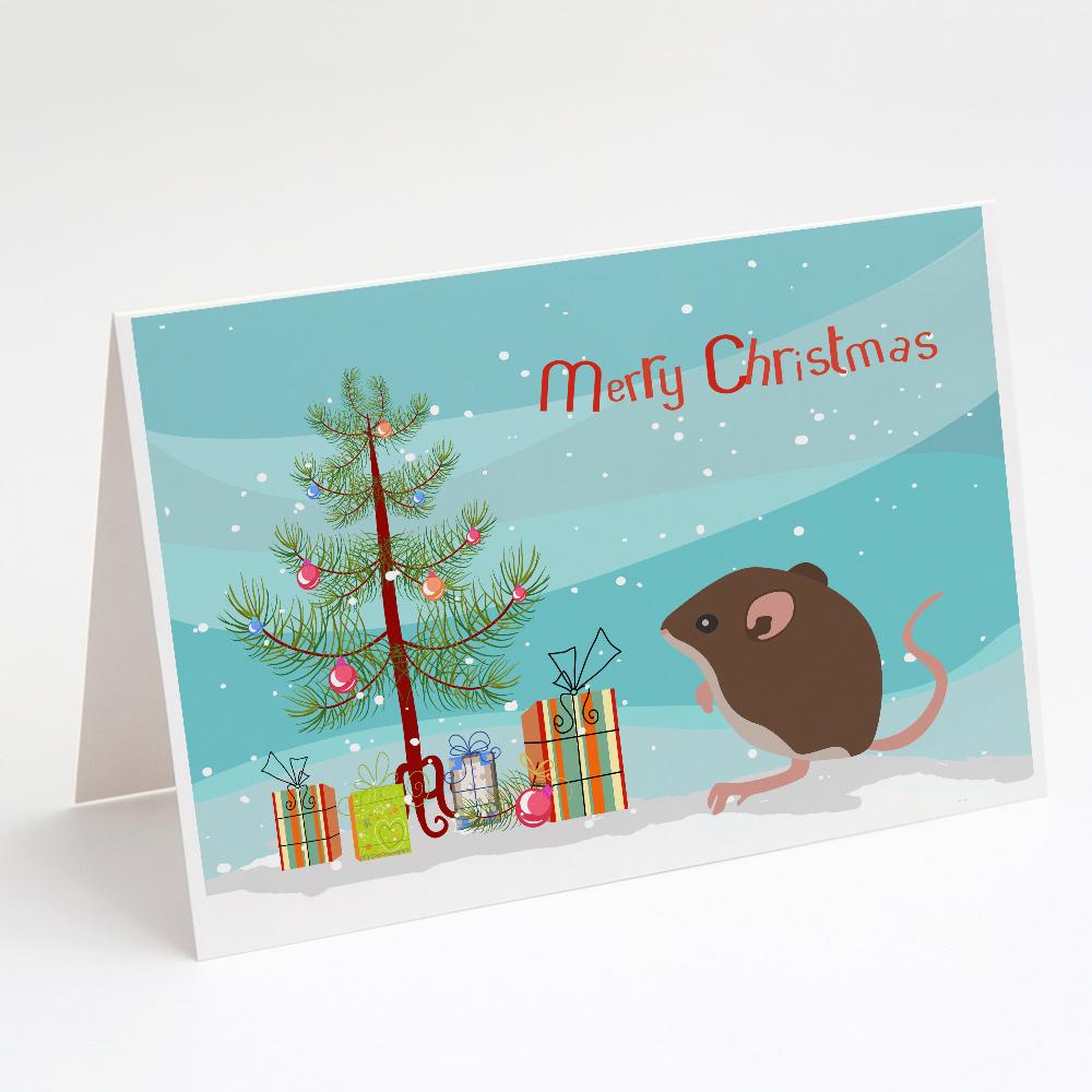 Baby Mouse Merry Christmas Greeting Cards Pack of 8 Blank Cards with Envelopes Whimsical A7 Size 5x7