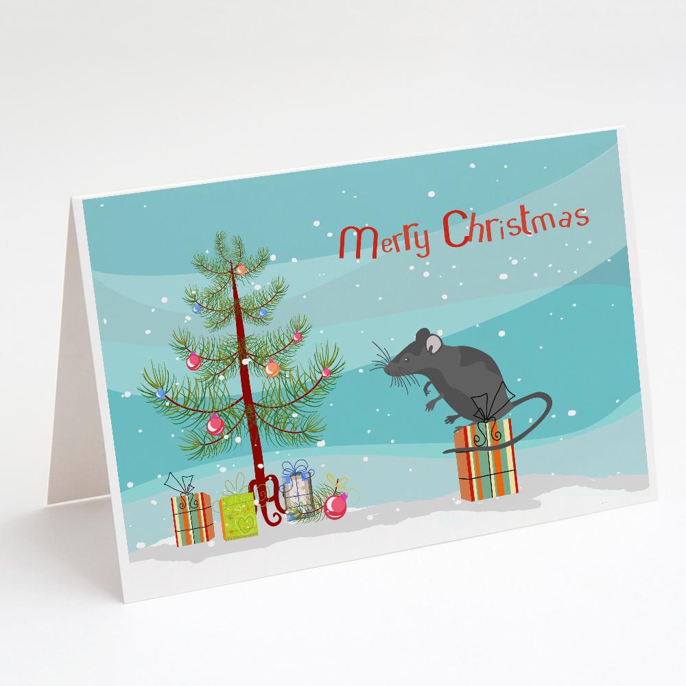 Satin Mouse Merry Christmas Greeting Cards Pack of 8 Blank Cards with Envelopes Whimsical A7 Size 5x7
