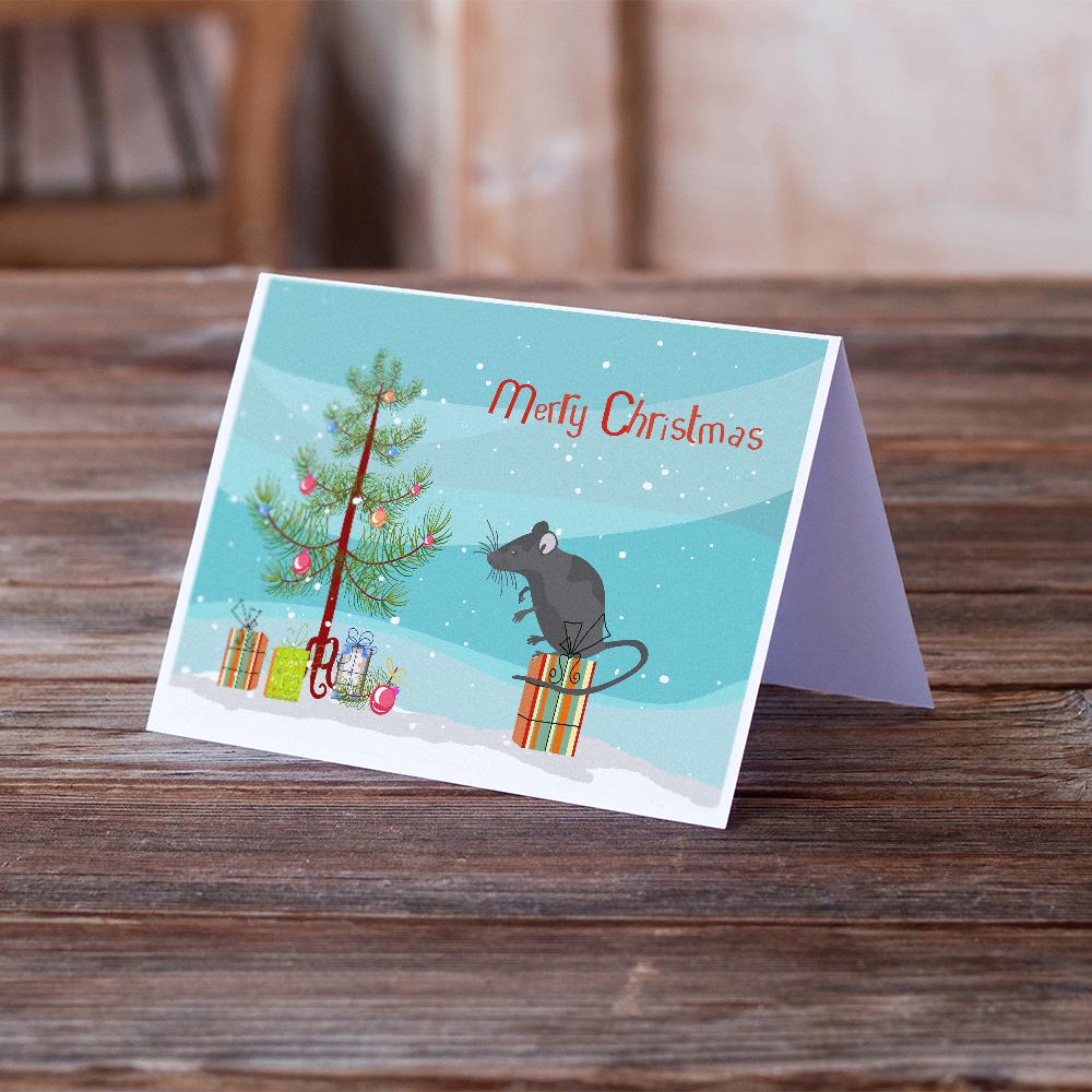 Satin Mouse Merry Christmas Greeting Cards Pack of 8 Blank Cards with Envelopes Whimsical A7 Size 5x7