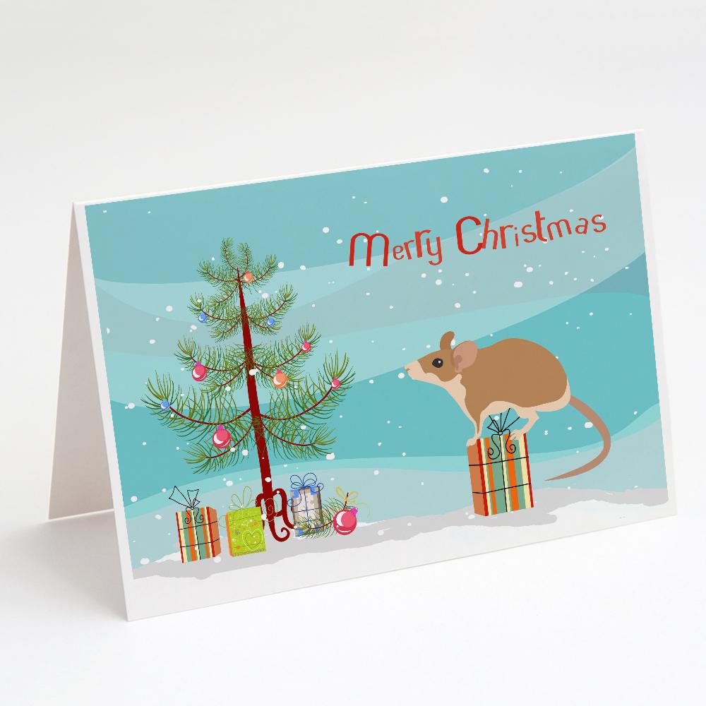 Spiny Mouse Merry Christmas Greeting Cards Pack of 8 Blank Cards with Envelopes Whimsical A7 Size 5x7