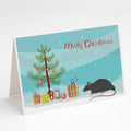 Black Rat Merry Christmas Greeting Cards Pack of 8 Blank Cards with Envelopes Whimsical A7 Size 5x7