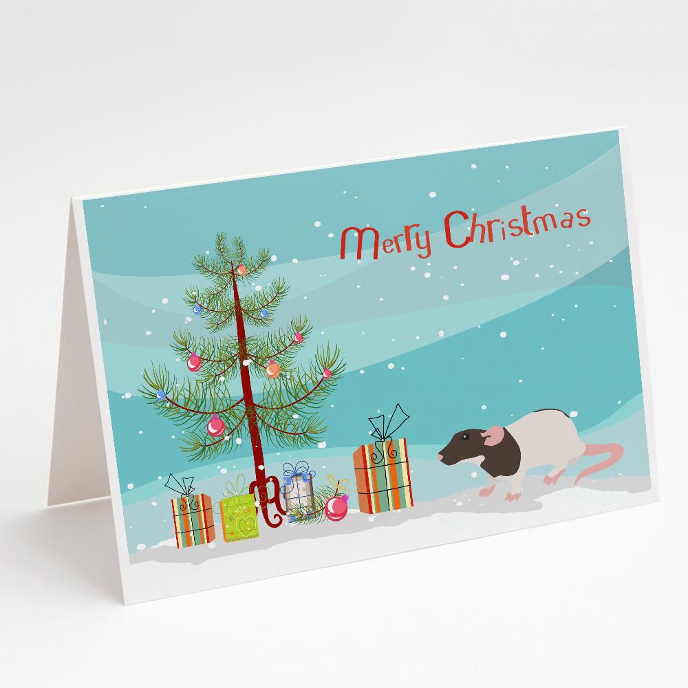Dumbo Rat Merry Christmas Greeting Cards Pack of 8 Blank Cards with Envelopes Whimsical A7 Size 5x7