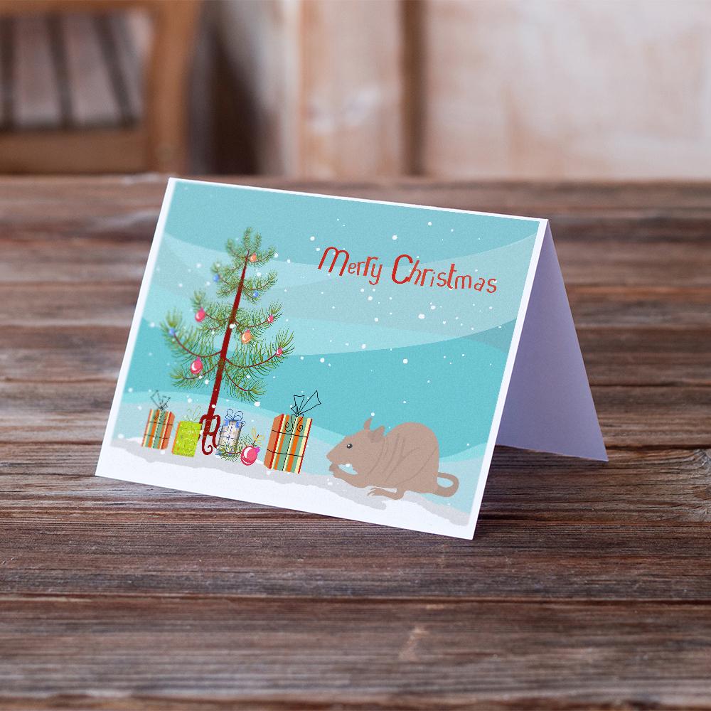 Fuzz Rat Merry Christmas Greeting Cards Pack of 8 Blank Cards with Envelopes Whimsical A7 Size 5x7