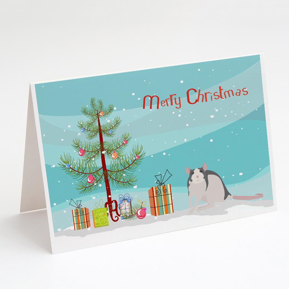 Husky Rat Merry Christmas Greeting Cards Pack of 8 Blank Cards with Envelopes Whimsical A7 Size 5x7