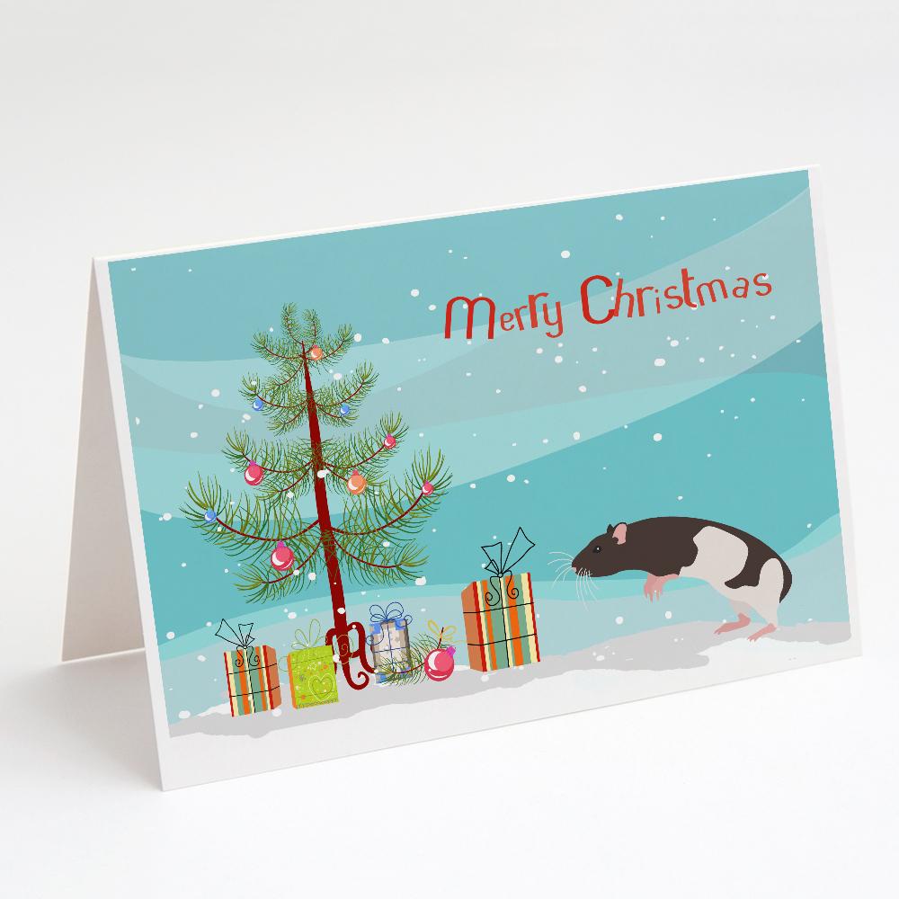 Tailless Rat Merry Christmas Greeting Cards Pack of 8 Blank Cards with Envelopes Whimsical A7 Size 5x7