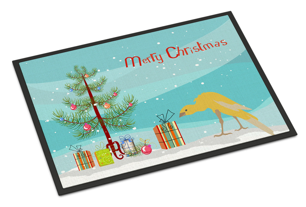 Belgian Hunchback Canary Merry Christmas Doormat Indoor Outdoor 18H X 27W Front Door Mat Rugs for Entryway, Non Slip Washable