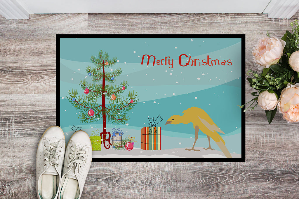 Belgian Hunchback Canary Merry Christmas Doormat Indoor Outdoor 18H X 27W Front Door Mat Rugs for Entryway, Non Slip Washable