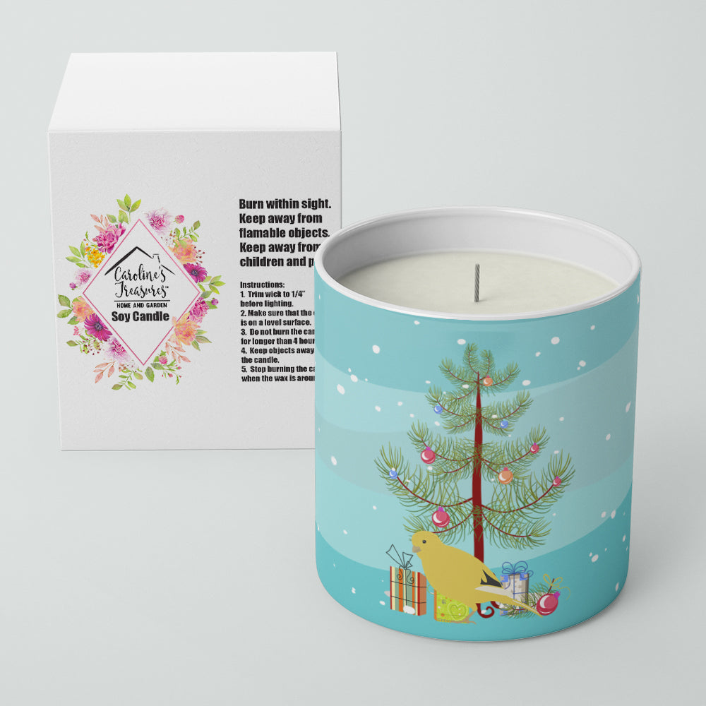 Border Canary Merry Christmas Decorative Soy Candle Nature Soy Wax Essential Oil Home Decor Ideal for Bedroom Kitchen Bath Office Gift, 10 oz