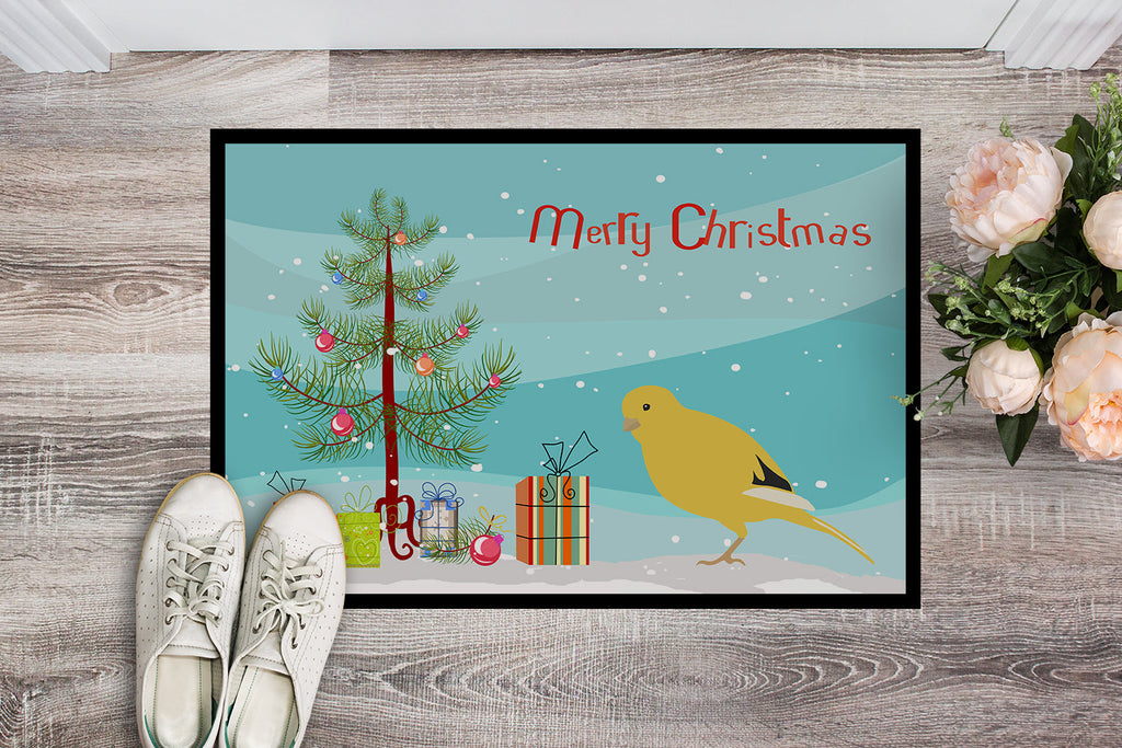 Border Canary Merry Christmas Doormat Indoor Outdoor 24H X 36W Front Door Mat Rugs for Entryway, Non Slip Washable Low Pile,