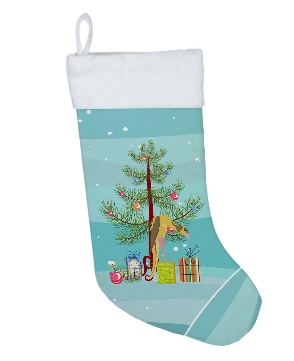 Jibso Canary Merry Christmas Holiday Stocking Double-Sided Print, Polyester Suede,11x18, Made in USA