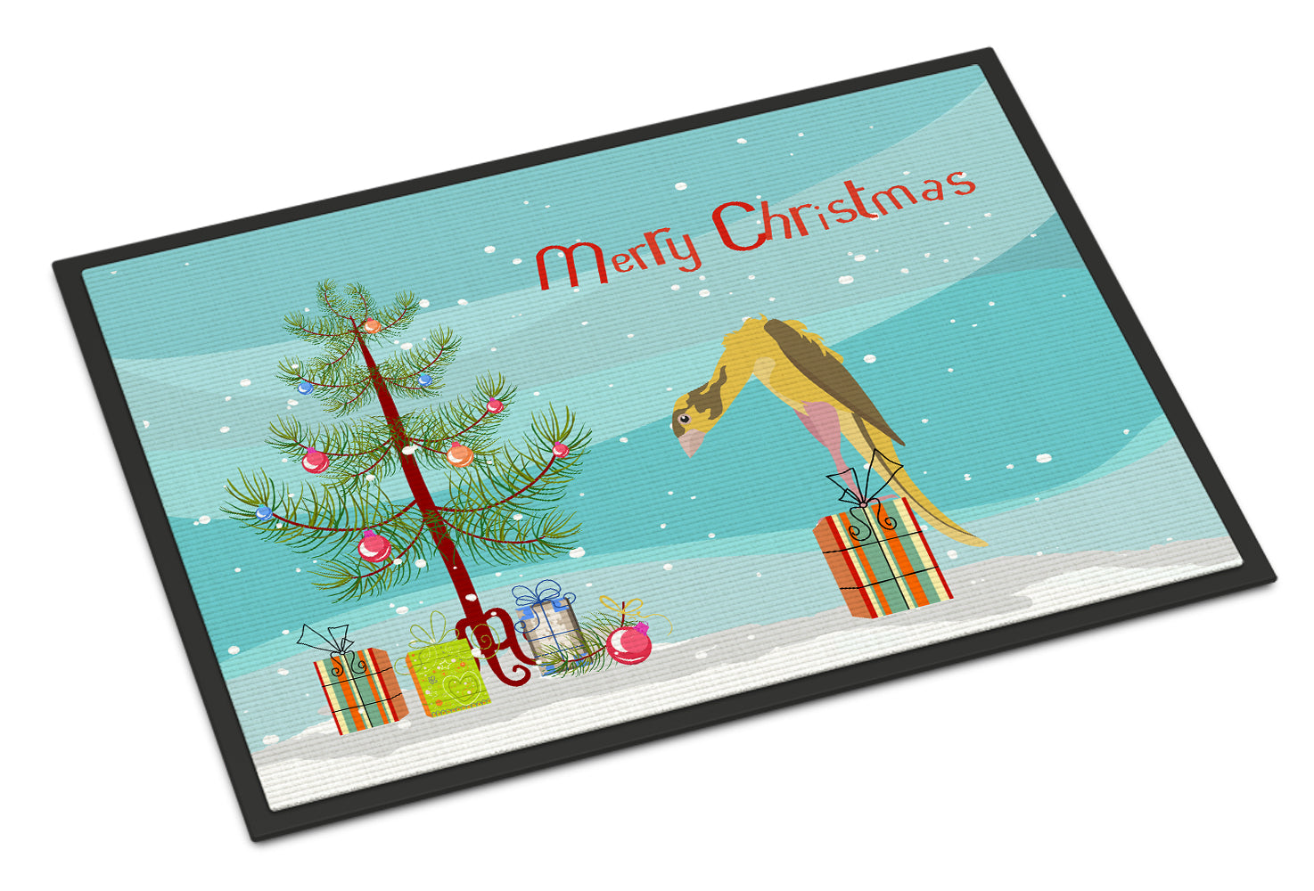 Jibso Canary Merry Christmas Doormat Indoor Outdoor 18H X 27W Front Door Mat Rugs for Entryway, Non Slip Washable