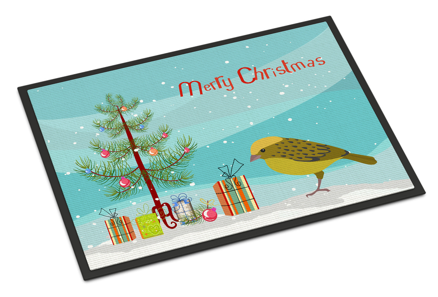 Lizard Canary Merry Christmas Doormat Indoor Outdoor 24H X 36W Front Door Mat Rugs for Entryway, Non Slip Washable Low Pile,