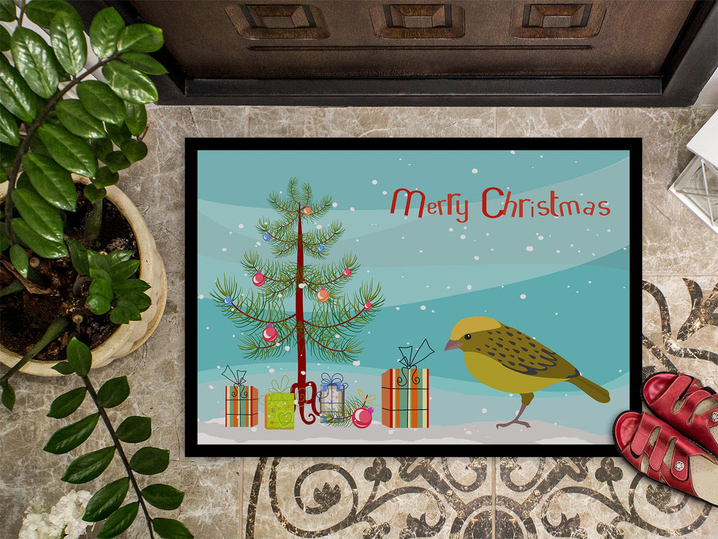 Lizard Canary Merry Christmas Doormat Indoor Outdoor 24H X 36W Front Door Mat Rugs for Entryway, Non Slip Washable Low Pile,