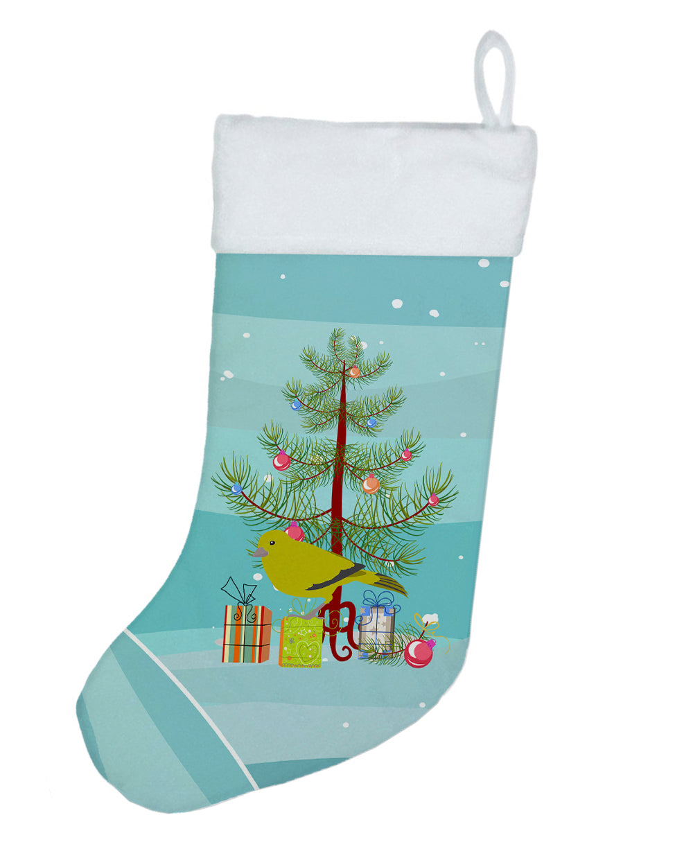 London Canary Merry Christmas Holiday Stocking Double-Sided Print, Polyester Suede,11x18, Made in USA