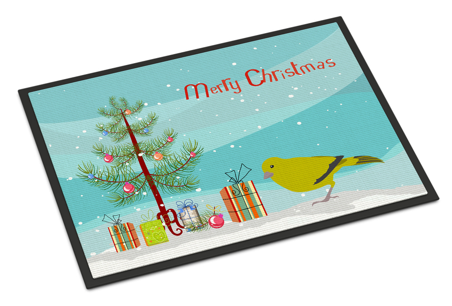 London Canary Merry Christmas Doormat Indoor Outdoor 24H X 36W Front Door Mat Rugs for Entryway, Non Slip Washable Low Pile,