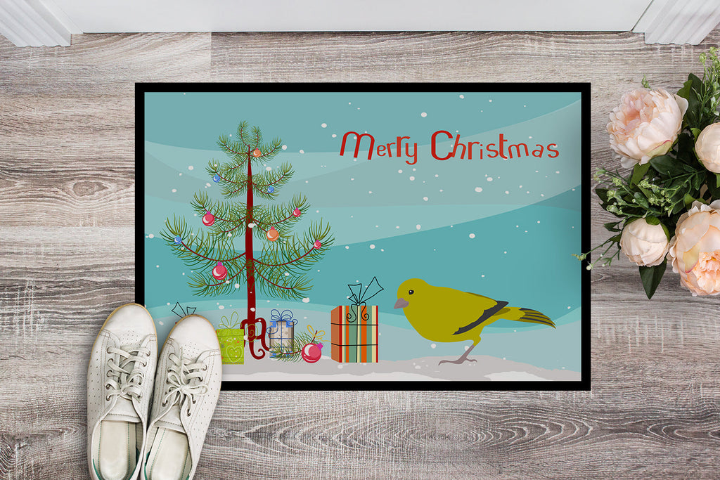 London Canary Merry Christmas Doormat Indoor Outdoor 24H X 36W Front Door Mat Rugs for Entryway, Non Slip Washable Low Pile,