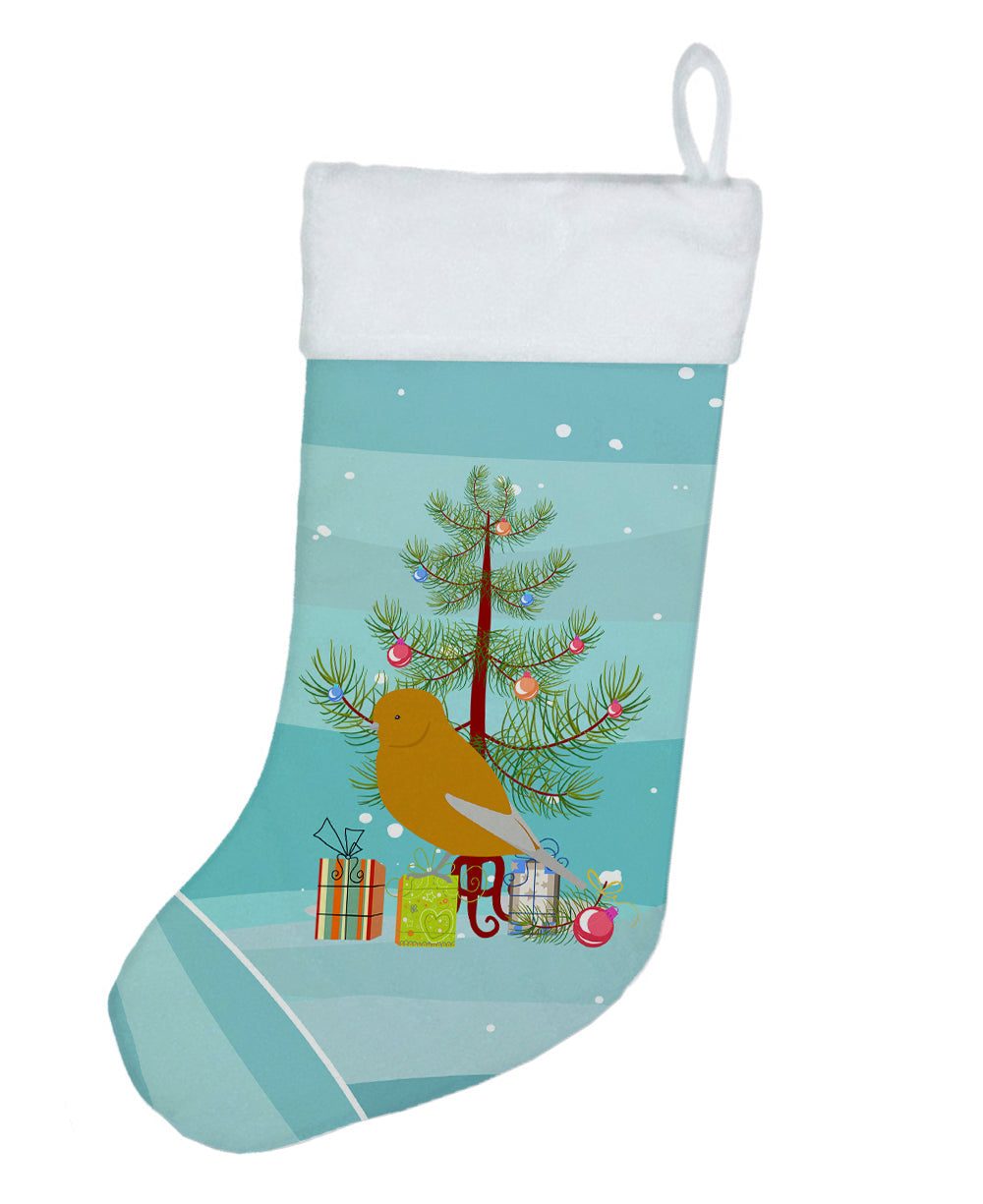 Norwich Canary Merry Christmas Holiday Stocking Double-Sided Print, Polyester Suede,11x18, Made in USA