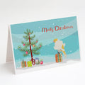 Parisian Trumpeter Canary Merry Christmas Greeting Cards Pack of 8 Blank Cards with Envelopes Whimsical A7 Size 5x7