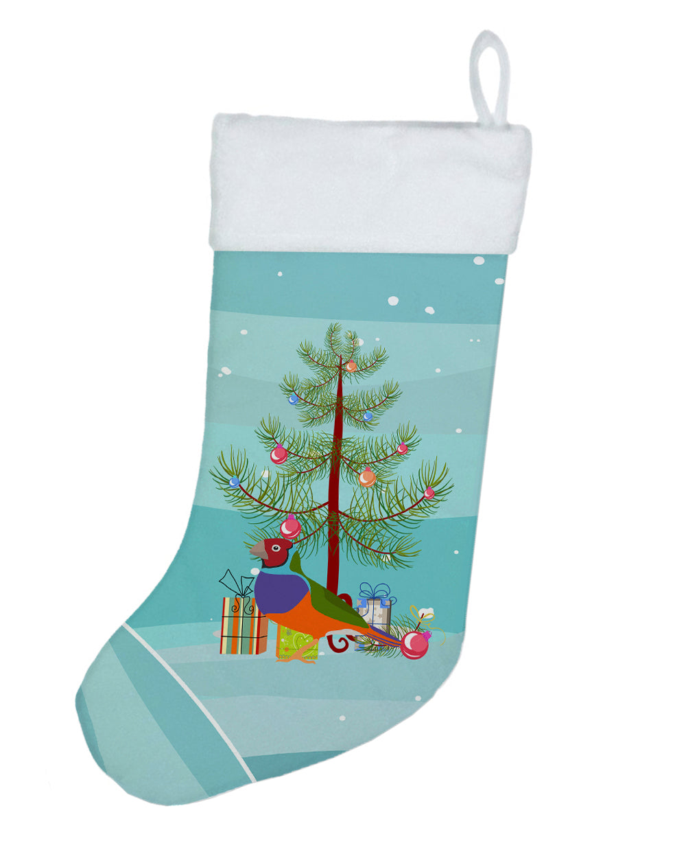Amadina Merry Christmas Holiday Stocking Double-Sided Print, Polyester Suede,11x18, Made in USA