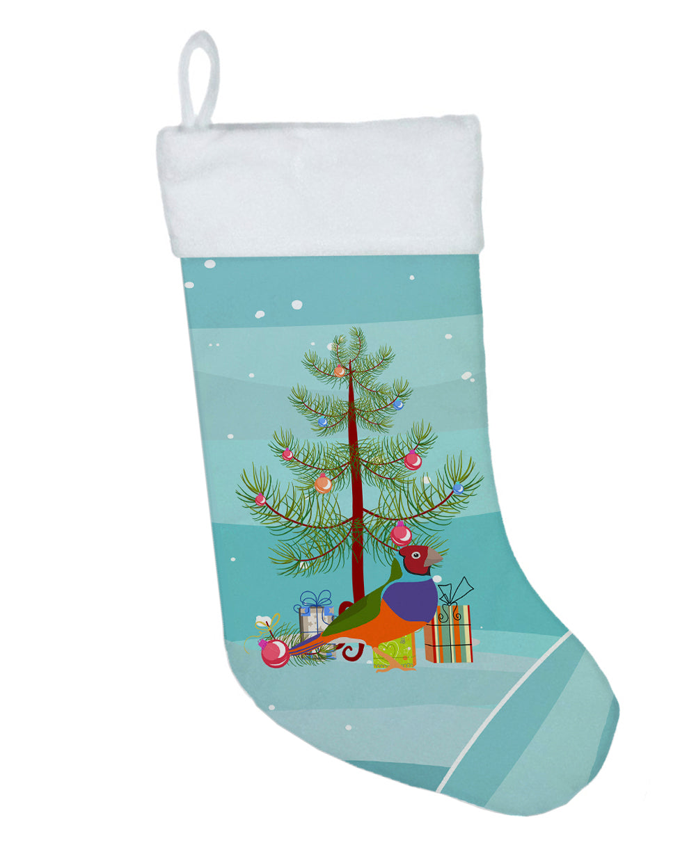 Amadina Merry Christmas Holiday Stocking Double-Sided Print, Polyester Suede,11x18, Made in USA