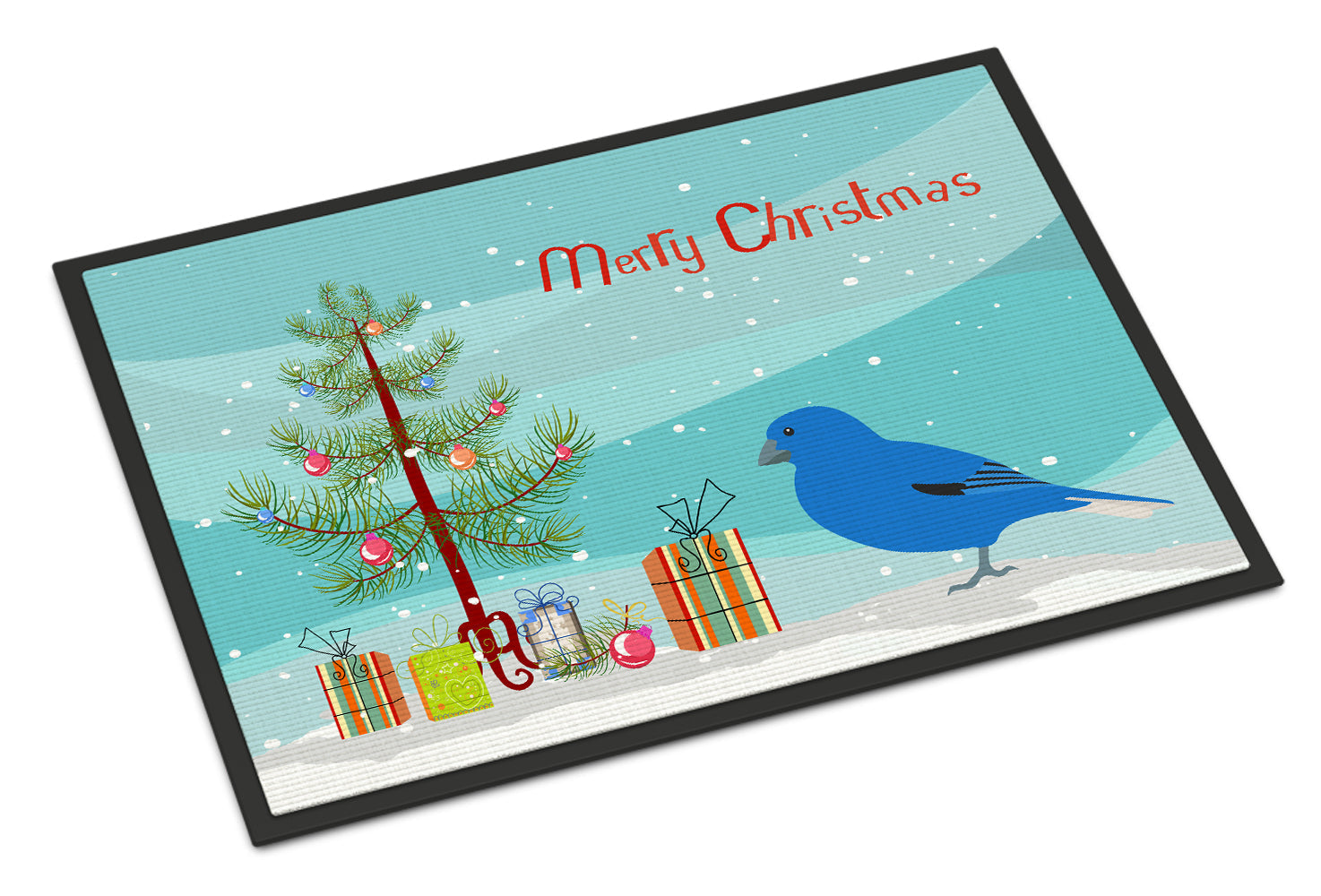 Bunting Merry Christmas Doormat Indoor Outdoor 24H X 36W Front Door Mat Rugs for Entryway, Non Slip Washable Low Pile,