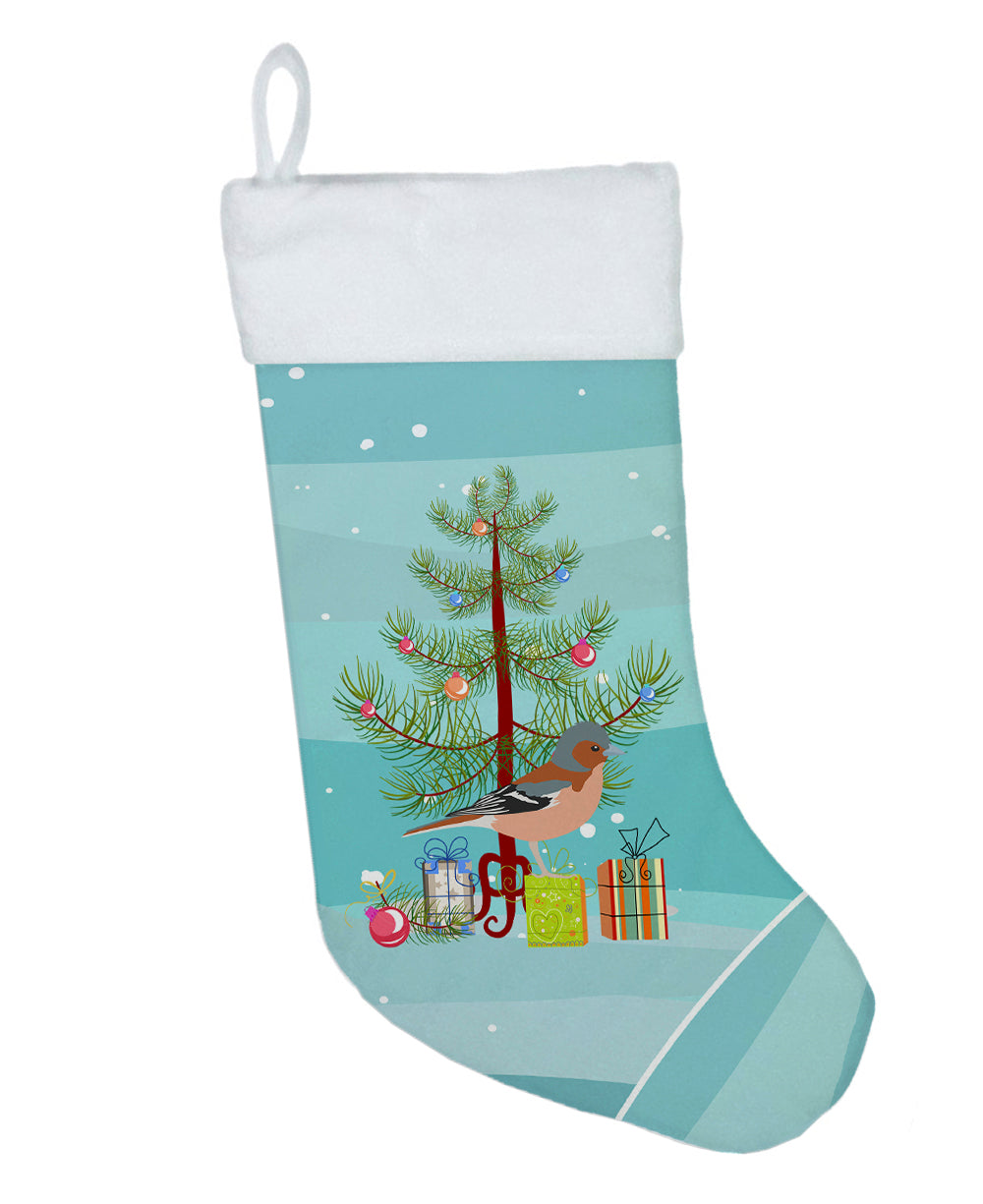 Finch Merry Christmas Holiday Stocking Double-Sided Print, Polyester Suede,11x18, Made in USA