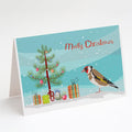 Gold Finch Merry Christmas Greeting Cards Pack of 8 Blank Cards with Envelopes Whimsical A7 Size 5x7