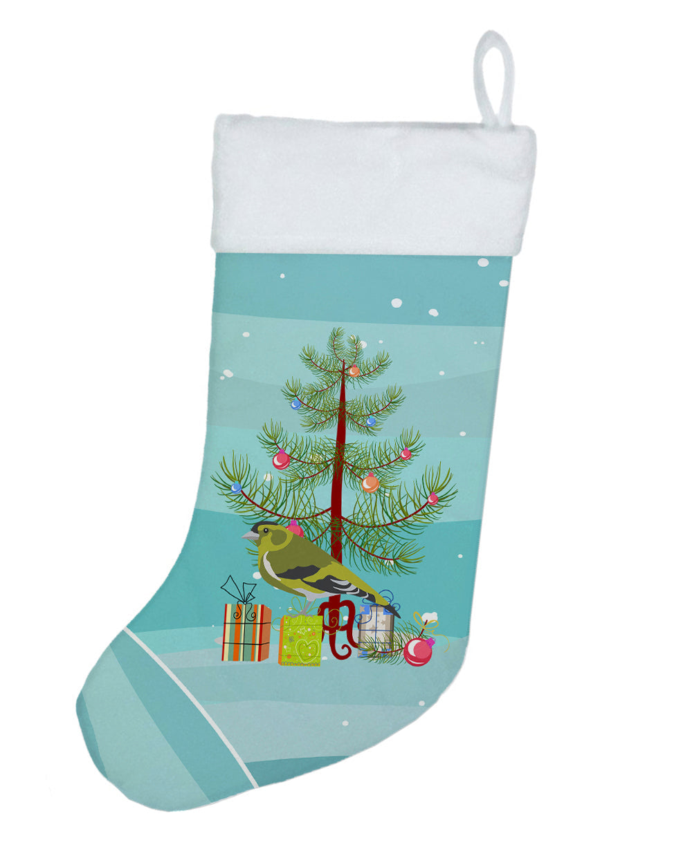 Siskin Merry Christmas Holiday Stocking Double-Sided Print, Polyester Suede,11x18, Made in USA