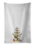 Siskin Merry Christmas Kitchen Towel Set of 2 White Dish Towels Decorative Bathroom Hand towel for Hand, Face, Hair, Yoga, Tea, Dishcloth, 19 X 28", White