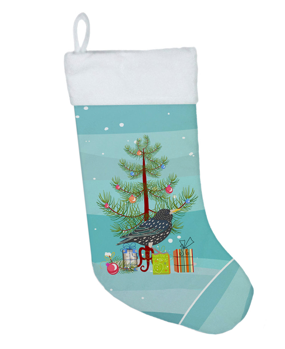 Starling Merry Christmas Holiday Stocking Double-Sided Print, Polyester Suede,11x18, Made in USA