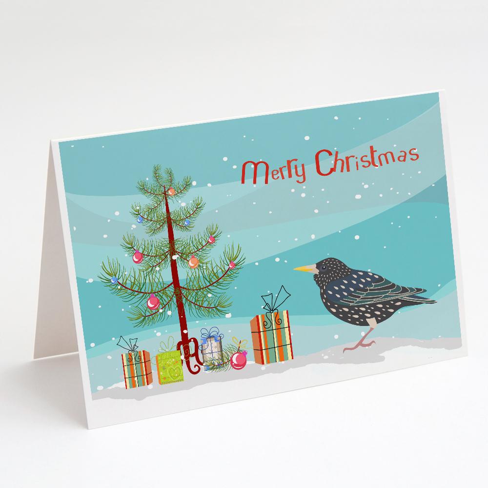 Starling Merry Christmas Greeting Cards Pack of 8 Blank Cards with Envelopes Whimsical A7 Size 5x7