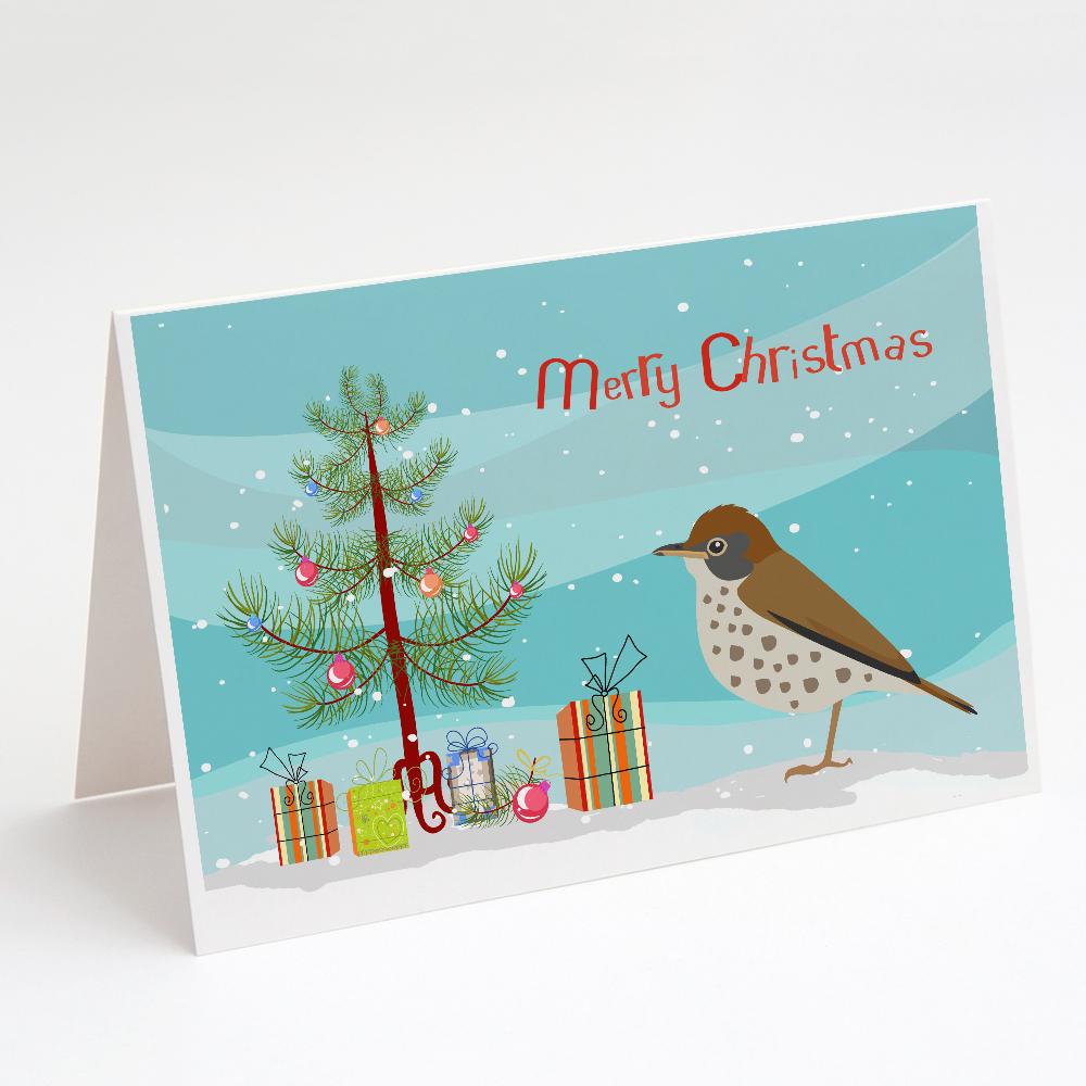 Thrush Merry Christmas Greeting Cards Pack of 8 Blank Cards with Envelopes Whimsical A7 Size 5x7
