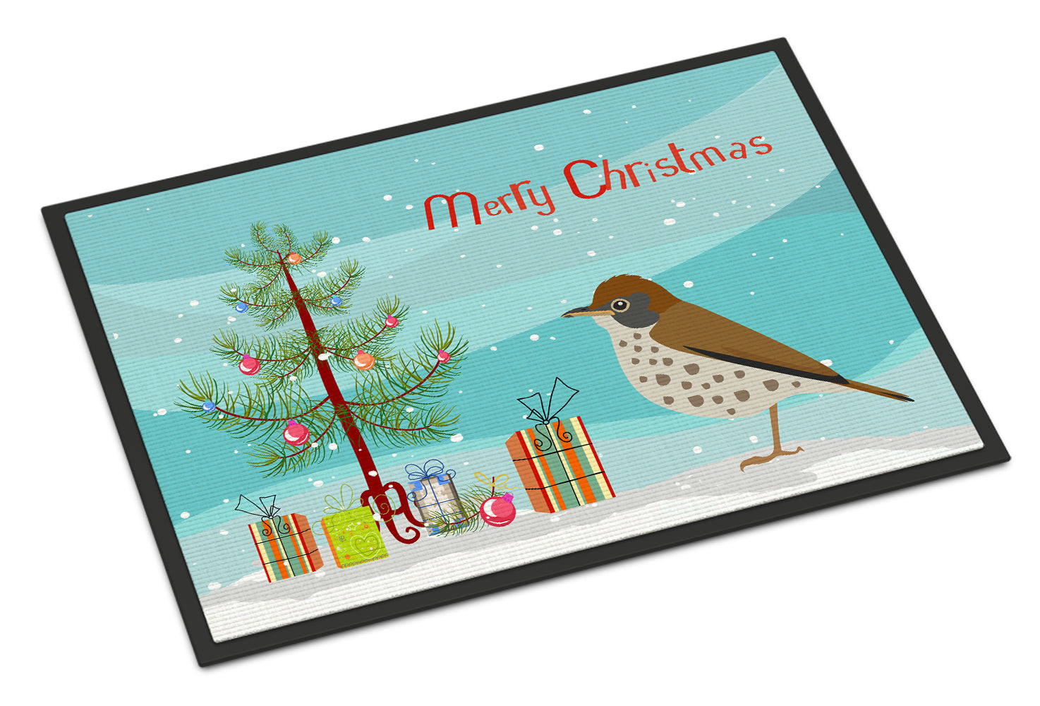 Thrush Merry Christmas Doormat Indoor Outdoor 18H X 27W Front Door Mat Rugs for Entryway, Non Slip Washable