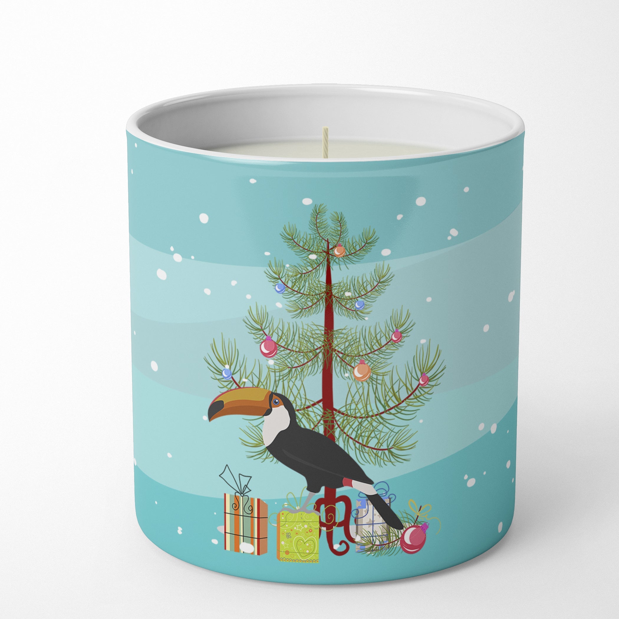 Toucan Merry Christmas Decorative Soy Candle Nature Soy Wax Essential Oil Home Decor Ideal for Bedroom Kitchen Bath Office Gift, 10 oz