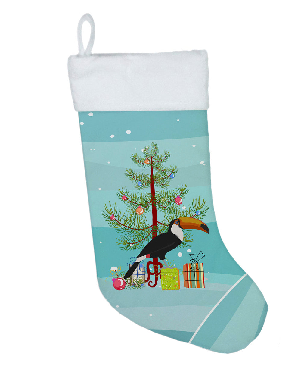 Toucan Merry Christmas Holiday Stocking Double-Sided Print, Polyester Suede,11x18, Made in USA