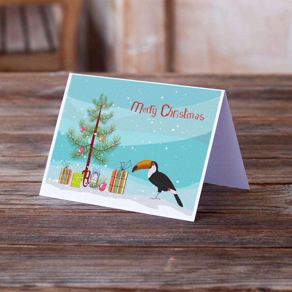 Toucan Merry Christmas Greeting Cards Pack of 8 Blank Cards with Envelopes Whimsical A7 Size 5x7