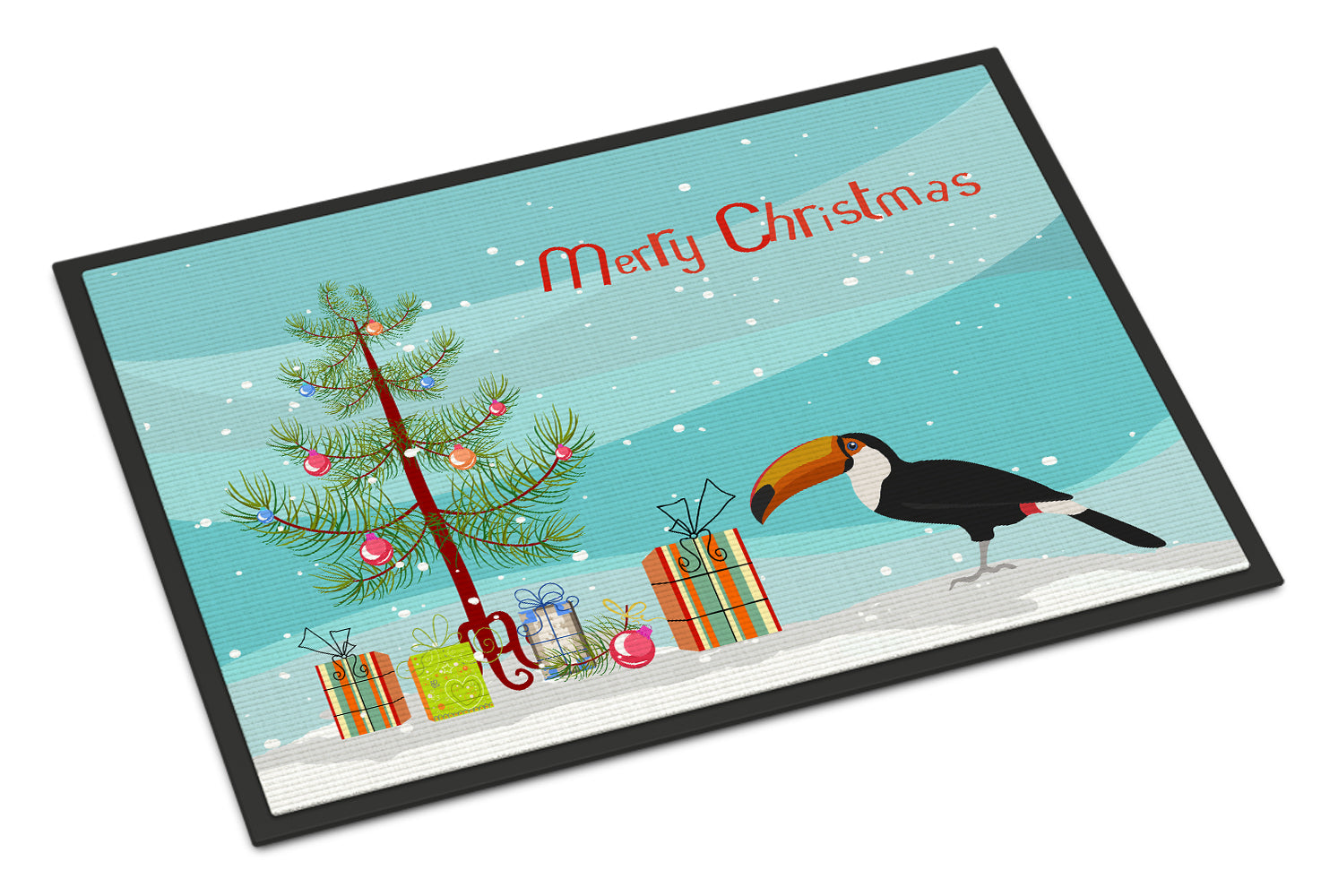 Toucan Merry Christmas Doormat Indoor Outdoor 18H X 27W Front Door Mat Rugs for Entryway, Non Slip Washable