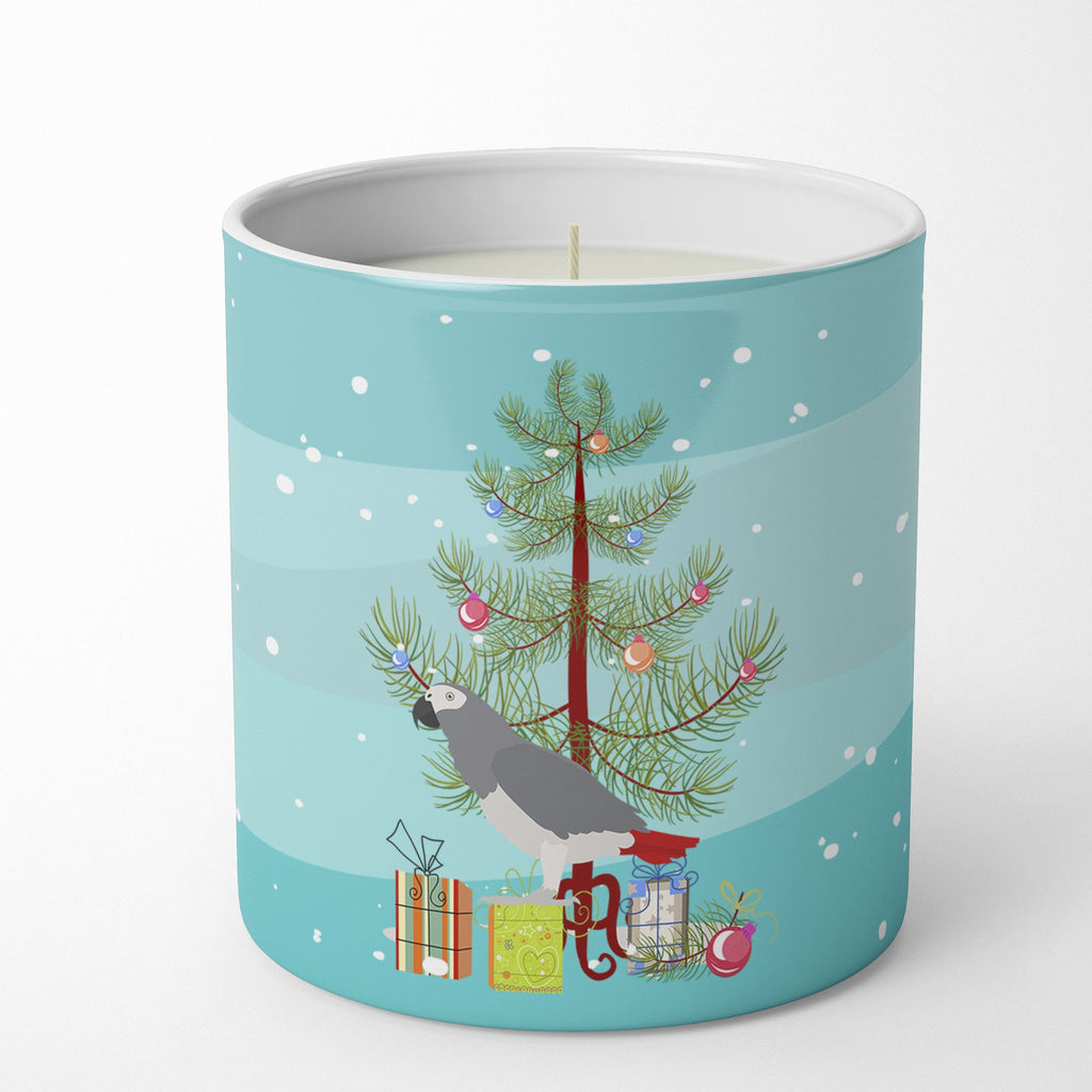 African Grey Parrot Merry Christmas Decorative Soy Candle Nature Soy Wax Essential Oil Home Decor Ideal for Bedroom Kitchen Bath Office Gift, 10 oz