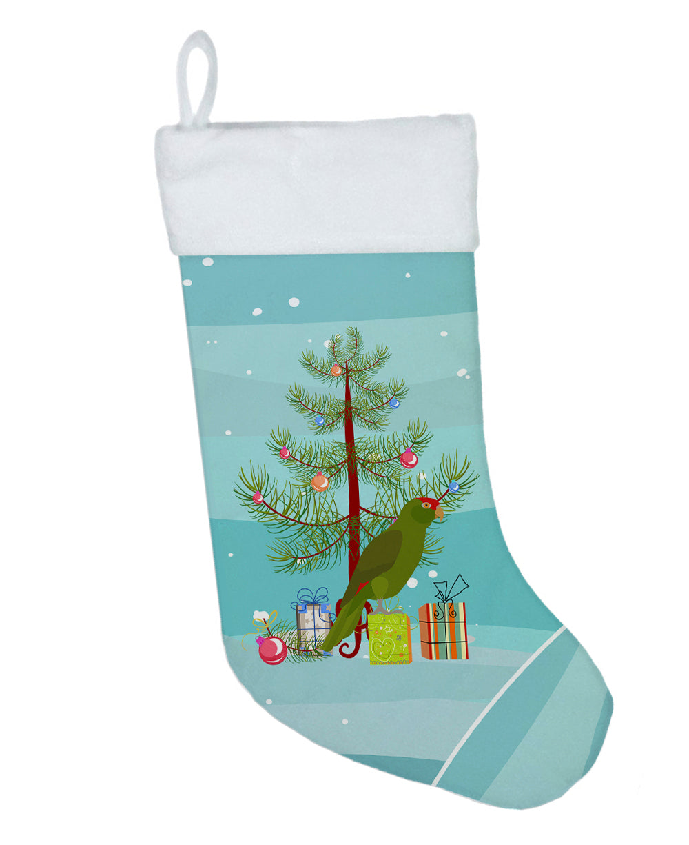 Amazon Parrot Merry Christmas Holiday Stocking Double-Sided Print, Polyester Suede,11x18, Made in USA
