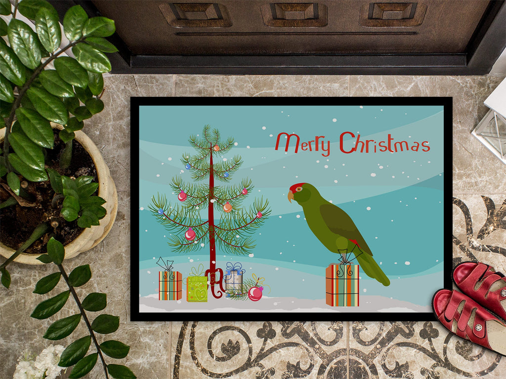 Amazon Parrot Merry Christmas Doormat Indoor Outdoor 24H X 36W Front Door Mat Rugs for Entryway, Non Slip Washable Low Pile,