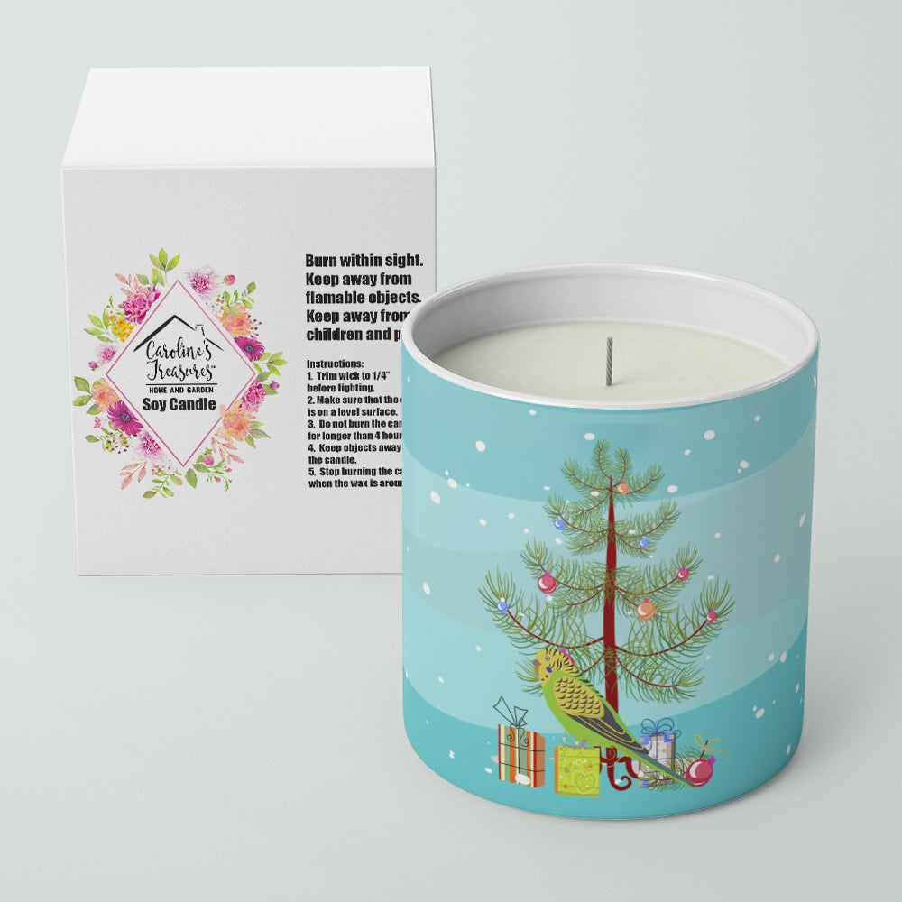 Budgerigar Merry Christmas Decorative Soy Candle Nature Soy Wax Essential Oil Home Decor Ideal for Bedroom Kitchen Bath Office Gift, 10 oz