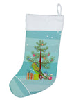 Budgerigar Merry Christmas Holiday Stocking Double-Sided Print, Polyester Suede,11x18, Made in USA