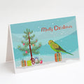 Budgerigar Merry Christmas Greeting Cards Pack of 8 Blank Cards with Envelopes Whimsical A7 Size 5x7