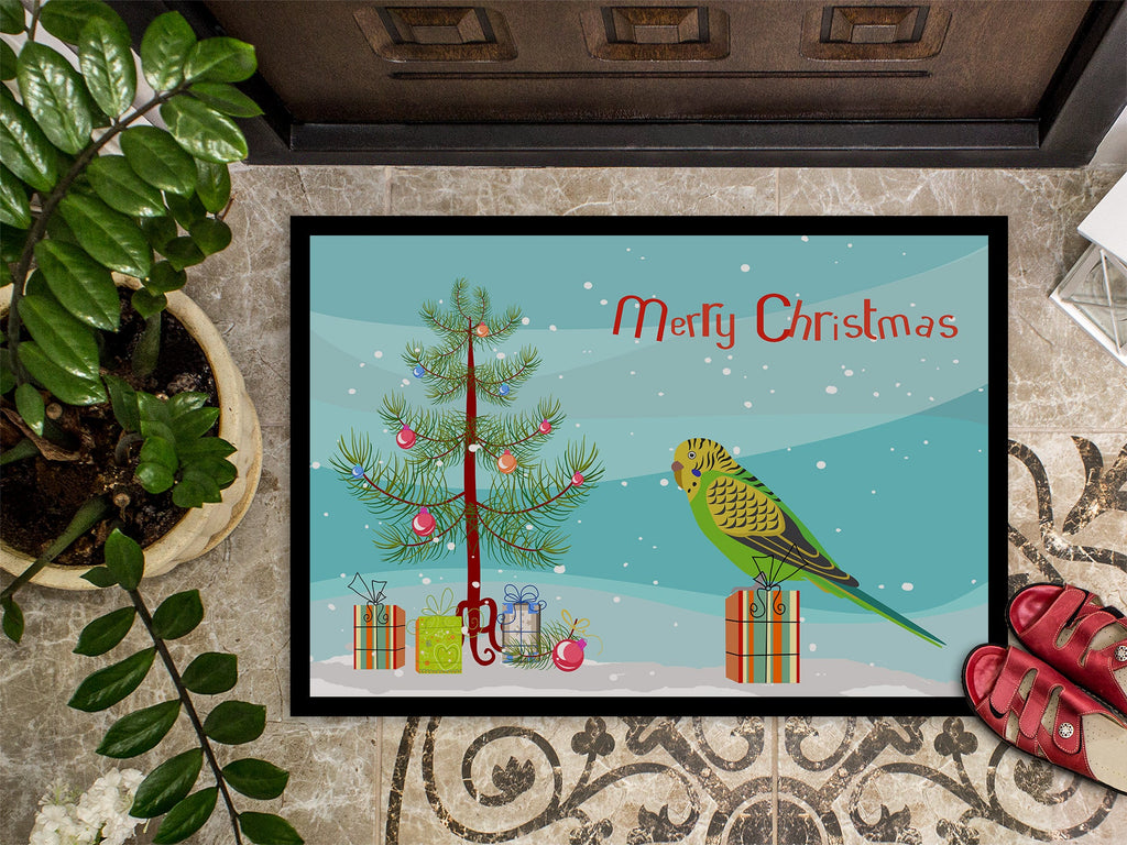 Budgerigar Merry Christmas Doormat Indoor Outdoor 18H X 27W Front Door Mat Rugs for Entryway, Non Slip Washable