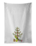 Budgerigar Merry Christmas Kitchen Towel Set of 2 White Dish Towels Decorative Bathroom Hand towel for Hand, Face, Hair, Yoga, Tea, Dishcloth, 19 X 28", White