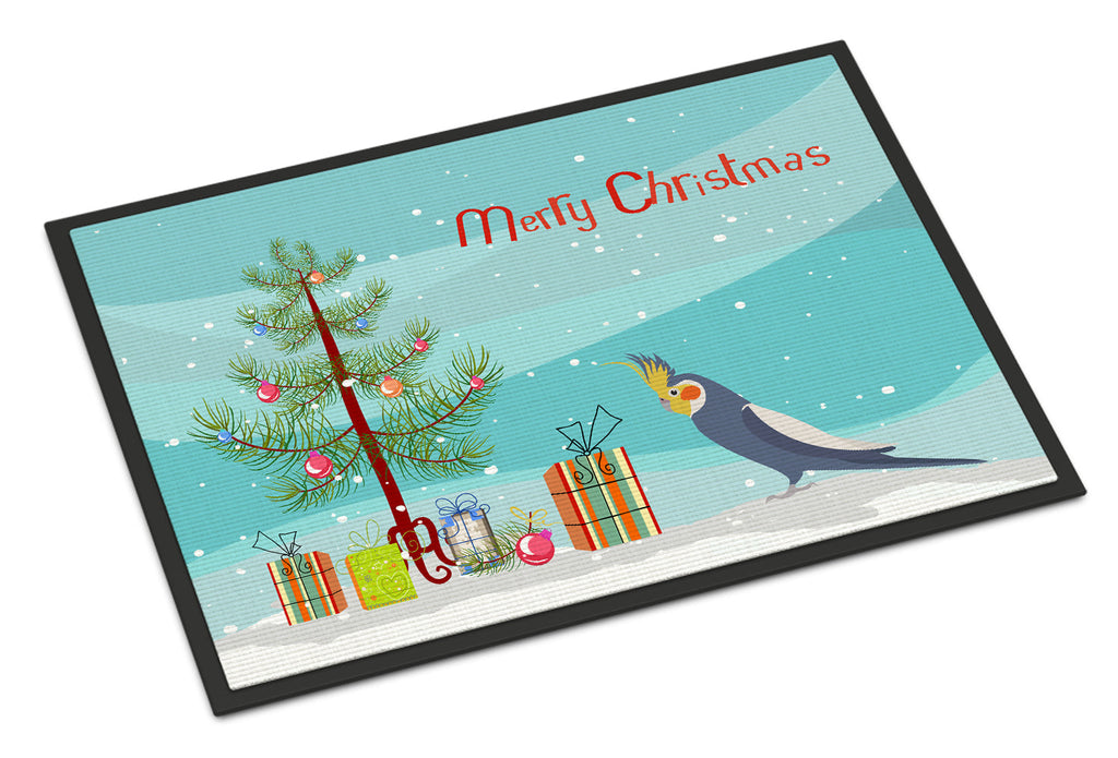 Cockatiel Merry Christmas Doormat Indoor Outdoor 24H X 36W Front Door Mat Rugs for Entryway, Non Slip Washable Low Pile,