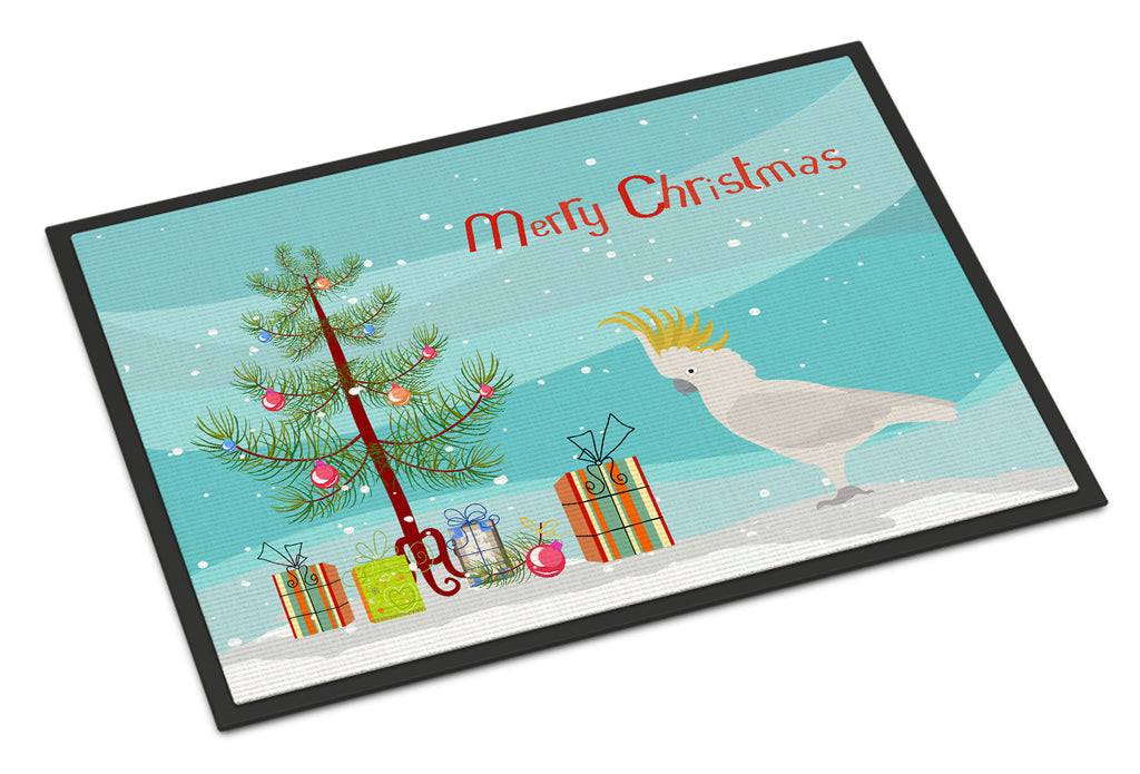 Cockatoo Merry Christmas Doormat Indoor Outdoor 24H X 36W Front Door Mat Rugs for Entryway, Non Slip Washable Low Pile,